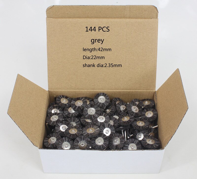 100pcs/144pcs Abrasive Brushes Dremel Accessories Polishing Wheel Set Suit for Dremel Rotary Tools T Shape 22*2.35mm: 144pcs grey