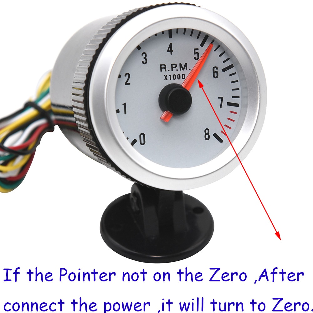 0 ~ 8000RPM Auto Tachometer Universal- 2 "52mm 12V Blaue LED Tacho Messgerät Meter mit Schote Halfter für Benzin Auto-Tachometer