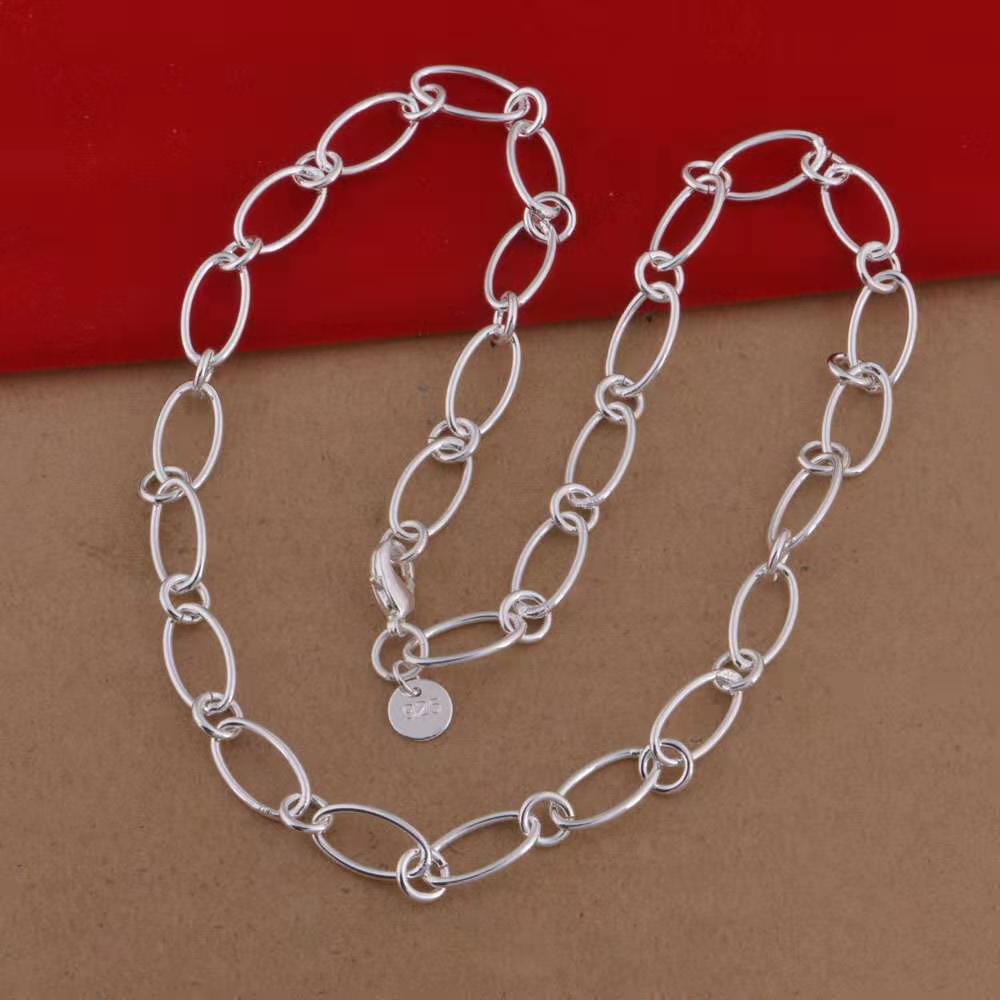 Fine hot argento Sterling 925 placcato donna uomo collana gioielli boemia matrimonio carino regali di natale lusso 18 pollici 45cm