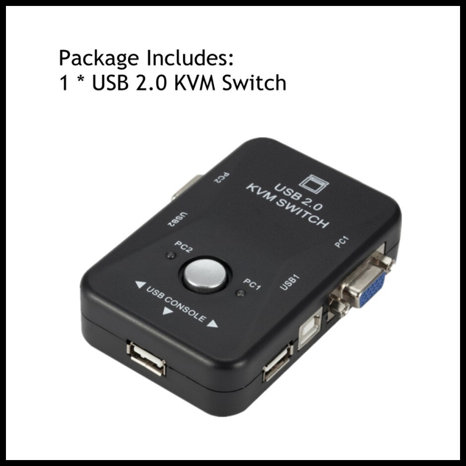 Grwibeou USB KVM Switch 2 Port VGA SVGA Switch Box USB 2.0 KVM Mouse Switcher Keyboard 1920*1440 VGA Splitter Box Sharing Switch: Product A