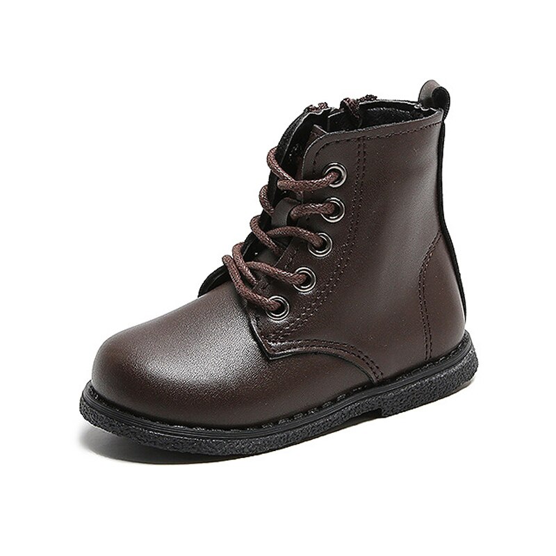 Children Boots Boys Waterproof Sneakers Kids PU Leather Autumn Boots Girls Vintage Martin Boots Baby Toddler Shoes