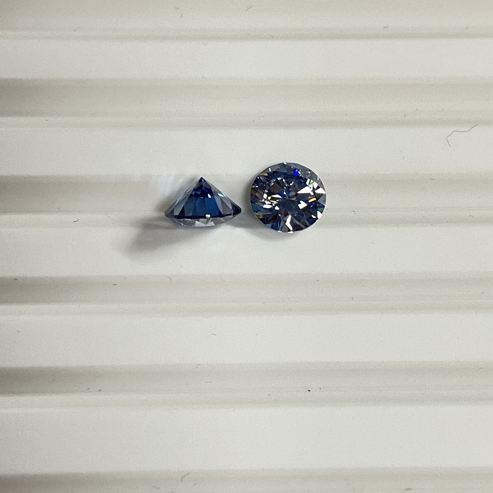 Meisidian Lab Gemaakt Uitstekende 1 Karaats 6.5Mm Brilliant Cut Sapphire Blauw Moissanite Diamond Prijs Per Karaat