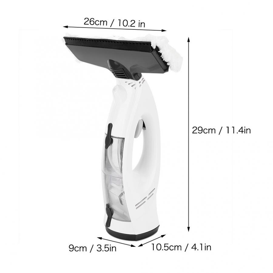 Limpiador de ventanas eléctricas 2 en 1, herramienta de limpieza de pinceles, limpiador de polvo para ventanas de automóviles, enchufe europeo de 100-240V: Black