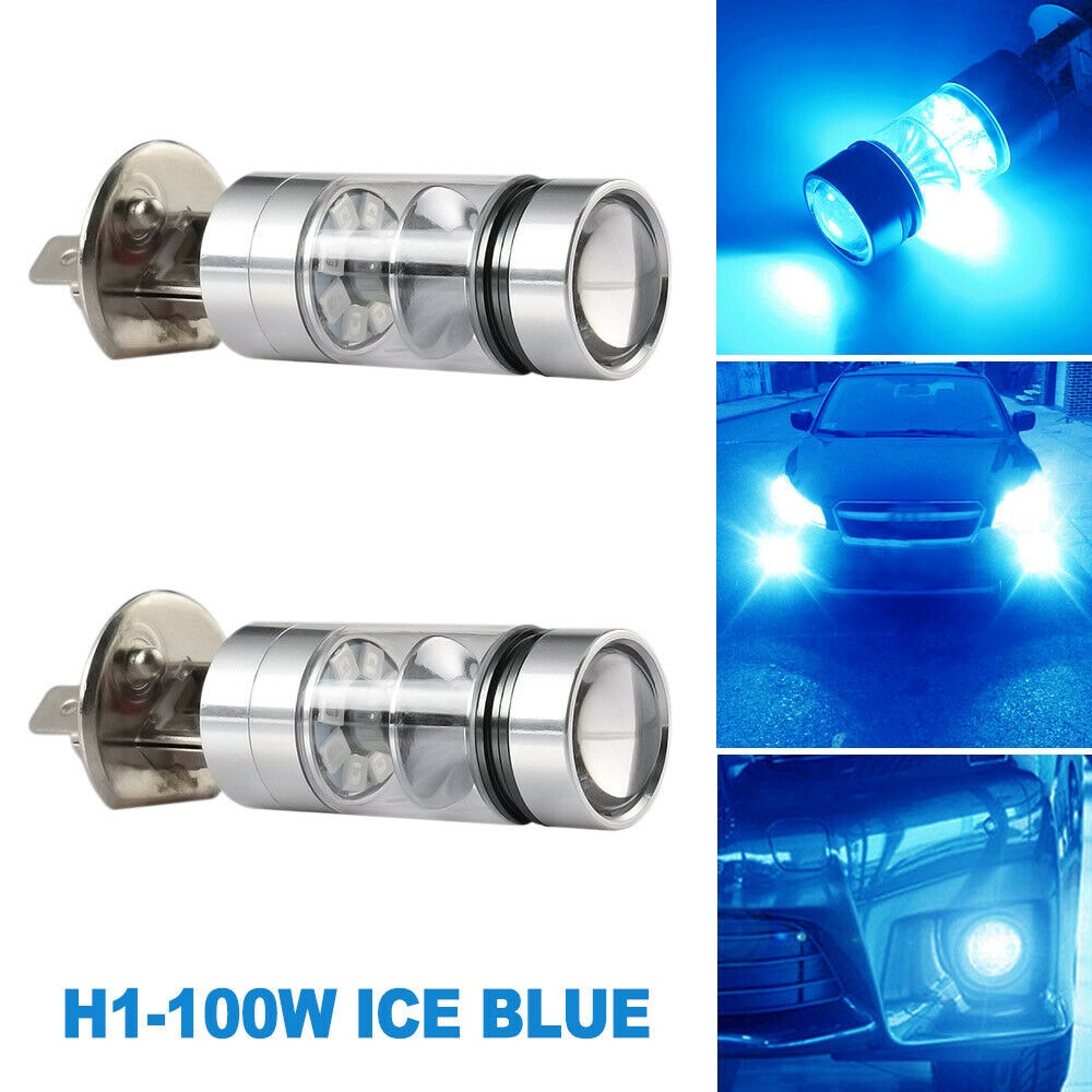 Koplampen 2 stuks Auto mistlamp H1 8000K Ice Blue 100W 2323 LED Kit Fog Rijden Licht