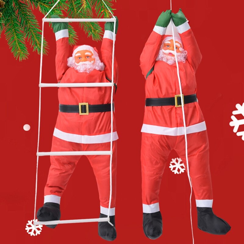 Jul vedhæng stige reb klatring julemanden hængende dukke xmas træ dekor