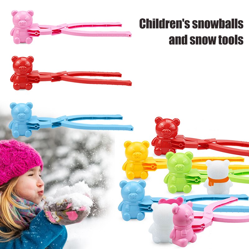 Snowball Maker Clip fai da te Cartoon orso a forma di neve giocattolo portatile da spiaggia all&#39;aperto ottimo regalo per bambini S55