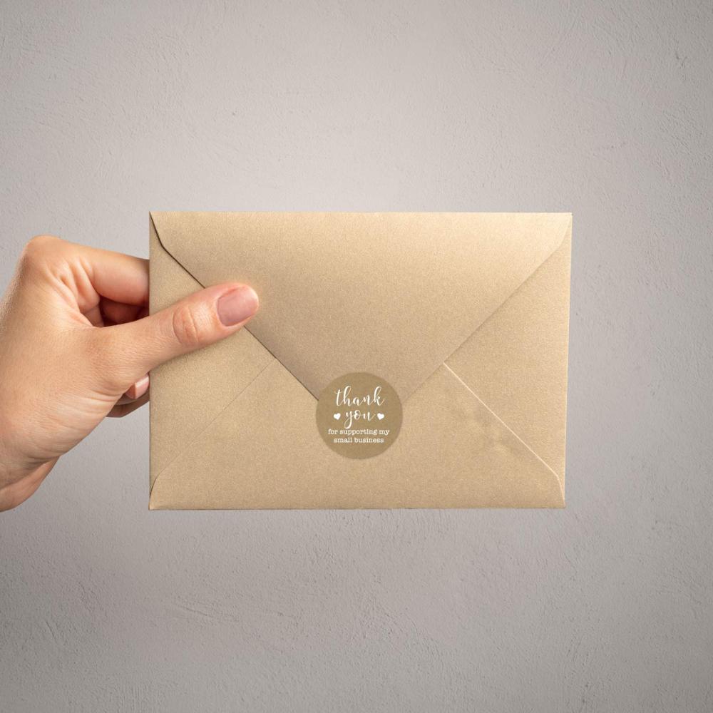 100-500Pcs Kraft Paper Self Made Sticker Met Liefde Plakboek Envelop En Verpakking Sticker Manual Maken Briefpapier label