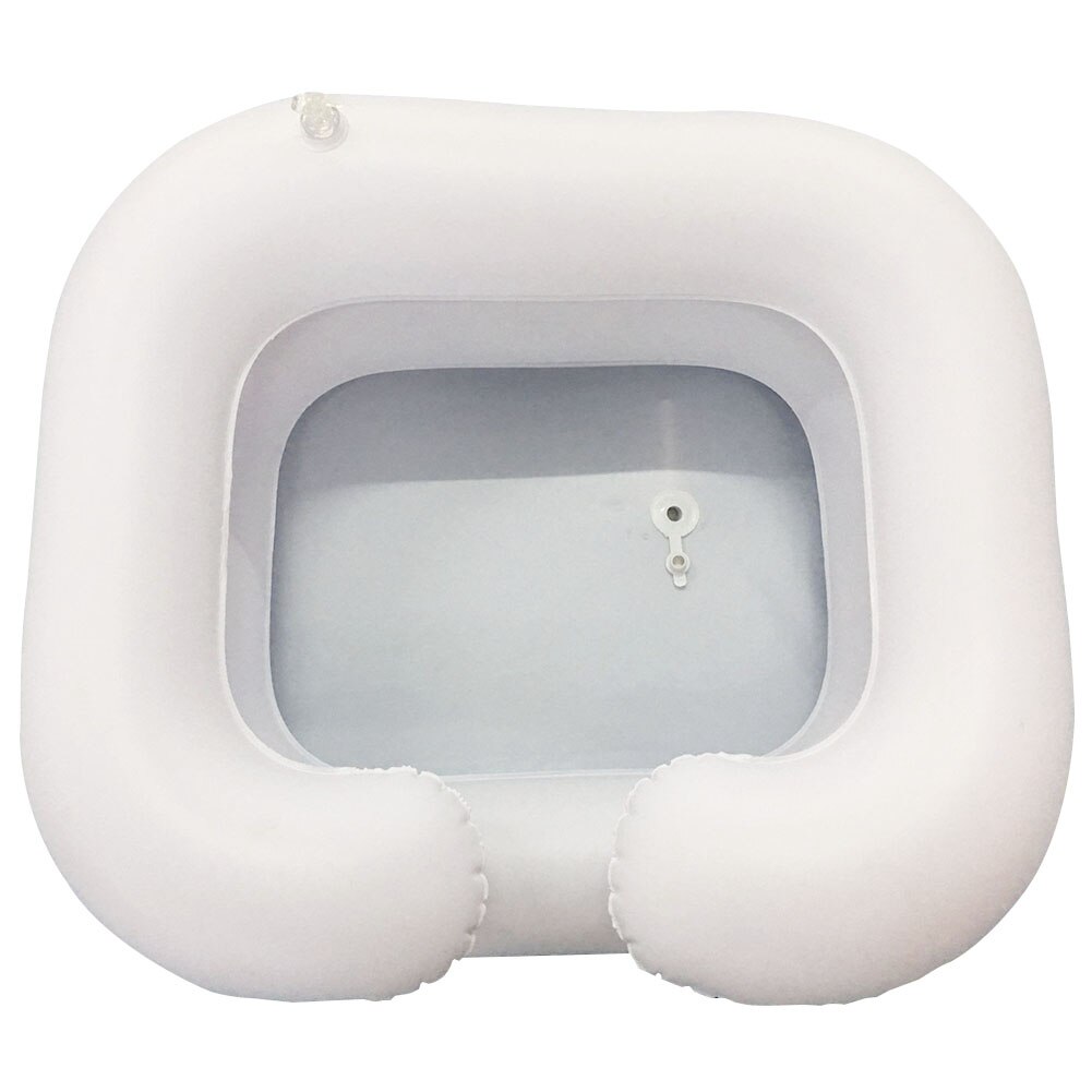 Inflatable Salon Hairdressing Shampoo Tray Portable Elderly Care Hair Washing Basin PVC Disabled Assistive Aid With Drain Tube