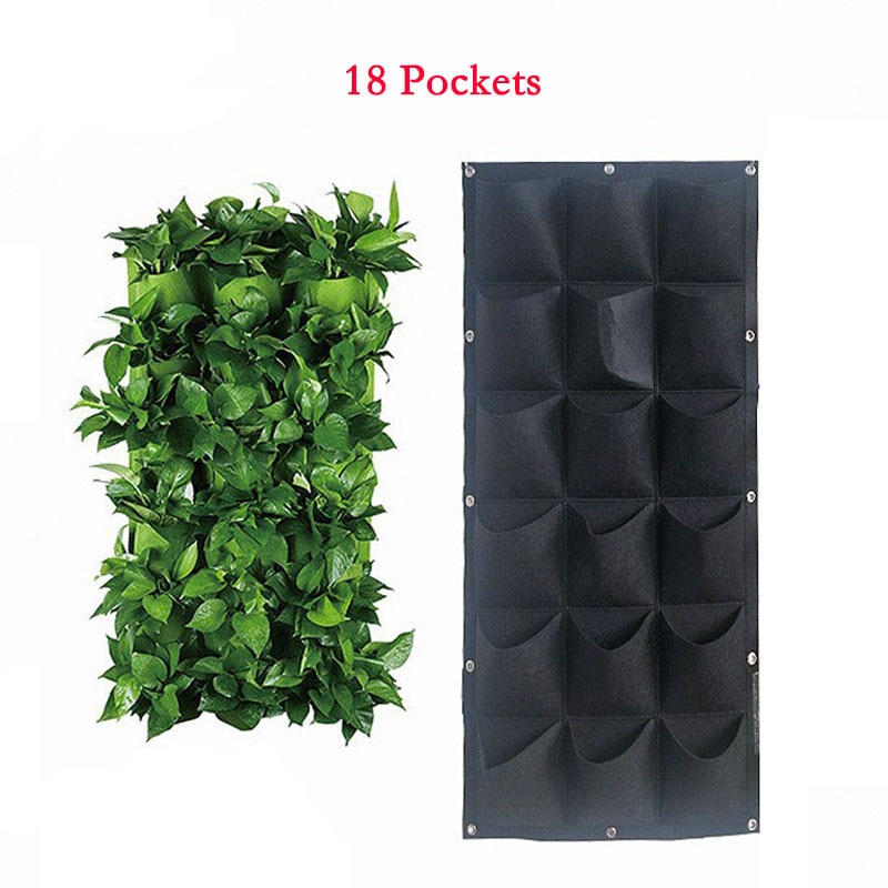 Tuin zwarte plantenkweekzak buiten tuinieren verticale wand hangende kweekpot plantzak zaailingpot druivenzakken voor planten