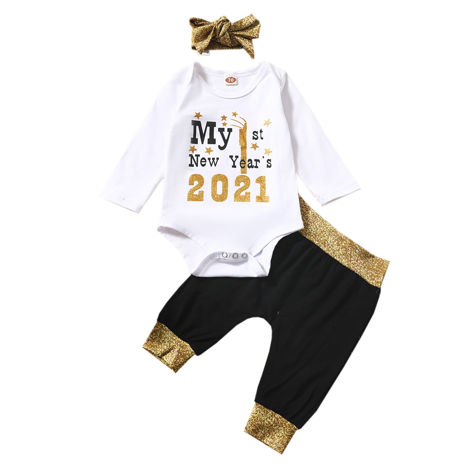 Infantile -né lettre imprimé costume bébé filles garçons bonne année body barboteuse pantalon ensemble vêtements bébé noël