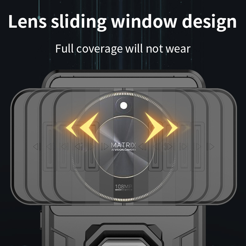 Coque antichoc pour Honor 90 X9A X9B X9C Magic 5 6 Lite Magic5 Magic6, housse de téléphone pour appareil photo coulissante pour Honor 200 Pro 90 Lite