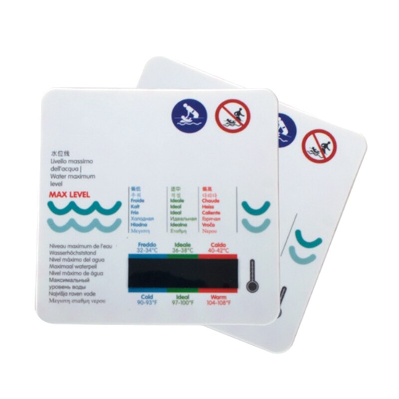Tarjeta de termómetro de agua, tarjeta de medición de temperatura del agua, herramienta de baño de Casa para baño de bebé, bañera infantil, 10 Uds.: Default Title
