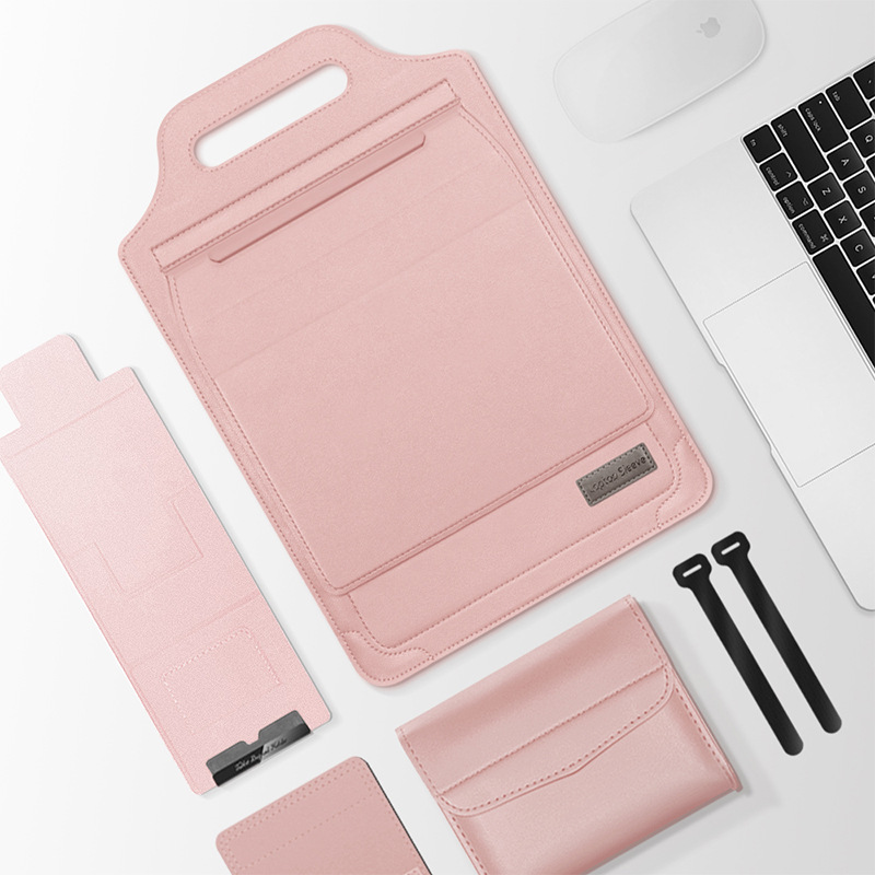 Bärbar multifunktionell laptopväska med justerbart laptopstativ och telefonställ för apple, macbook och huawei: Ljusgrön / 11-15 celler