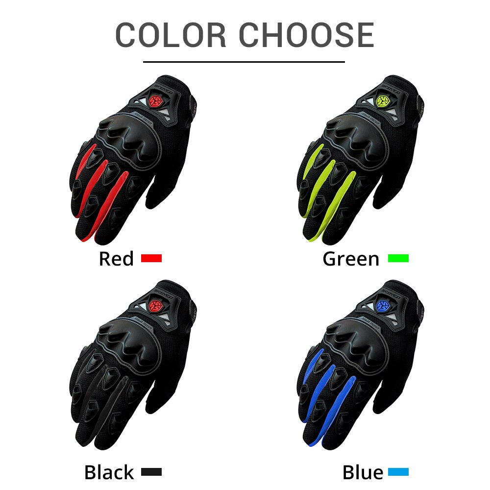 SCOYCO Motorcycle Gloves Breathable Guantes Moto Gloves Motorbike Gloves Touch Function Motocross Off-Road Summer Racing Gloves