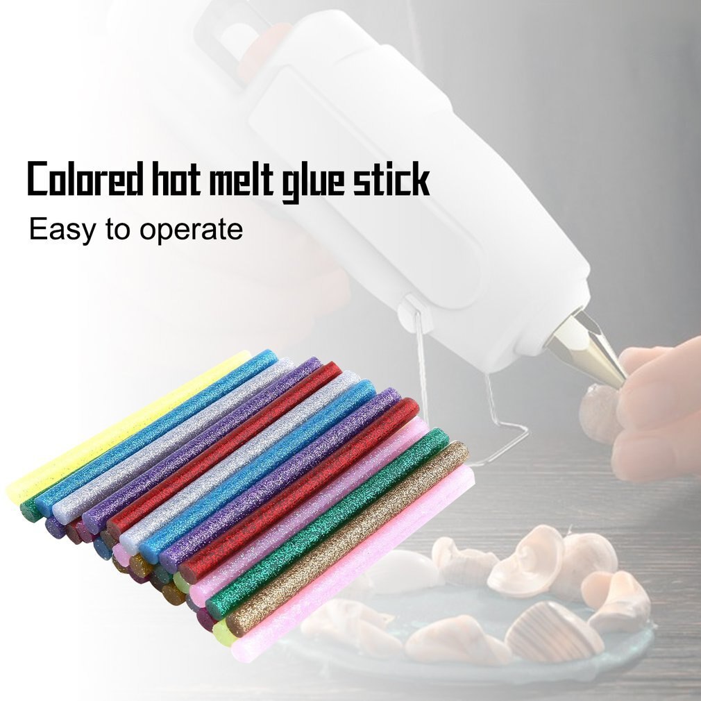 30pcs/pack Multi Colors Glitter Glue Sticks Non-toxic High Adhesive Sticks Melt Glue DIY Decor Handcraft Tools