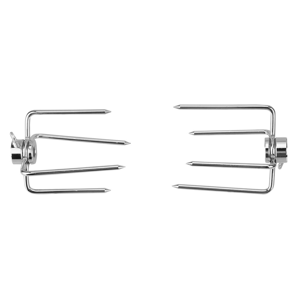 Horquillas de acero inoxidable para barbacoa, herramientas de cocina para asar pollo, carbón vegetal, tenedor de carne, Rotisserie, 2 unids/set por juego: Default Title
