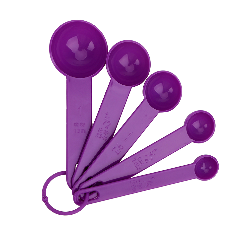 HOOMIN cuillère-mesure pour le café ou le thé, 5 pièces/ensemble, ustensile de cuisson, accessoires de cuisine: VIOLET