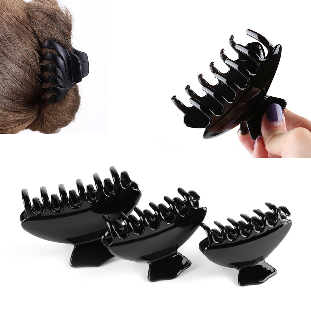 Horquillas de mariposa de acrílico negro brillante para el pelo, pinzas para el pelo, herramientas de estilismo de salón de peluquería, 1 ud.