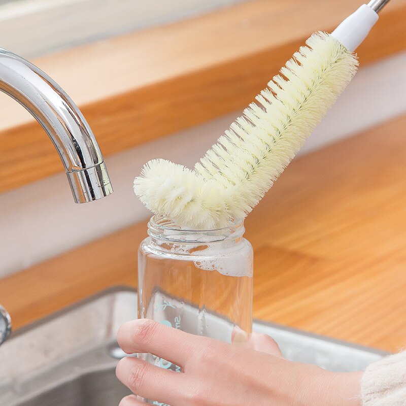 Waschen Pinsel für Tasse Flasche Reiniger 40x 6,5 Cmlong Griff L-typ Pinsel Keine Toten Winkel Reinigung Pinsel Küche artikel Zubehör