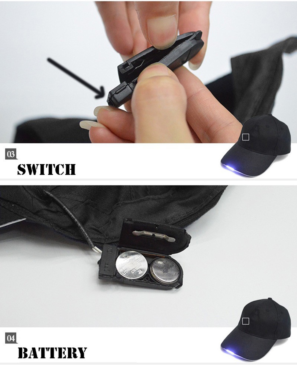 Gorra de béisbol al aire libre con sombrero LED con 5 luces LED brillantes para lectura de caza y pesca