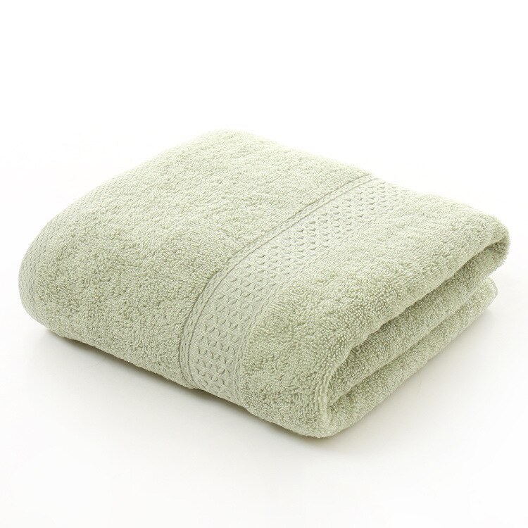 Badhanddoek Plain Japanse Puur Katoen 70*140Cm Zachte Vierkante Handdoek Badkamer Dubbele Handdoek Dik Haar Handdoek Machine wasbaar: Bean green