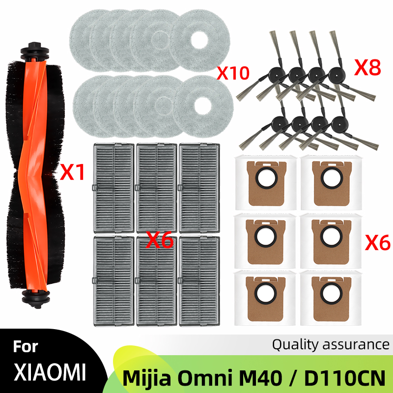 Ajuste para Xiaomi Mijia M40 / D110CN Robot aspirador de repuesto Cepillo Lateral principal filtro HEPA almohadillas de fregona bolsa de polvo accesorios de repuesto