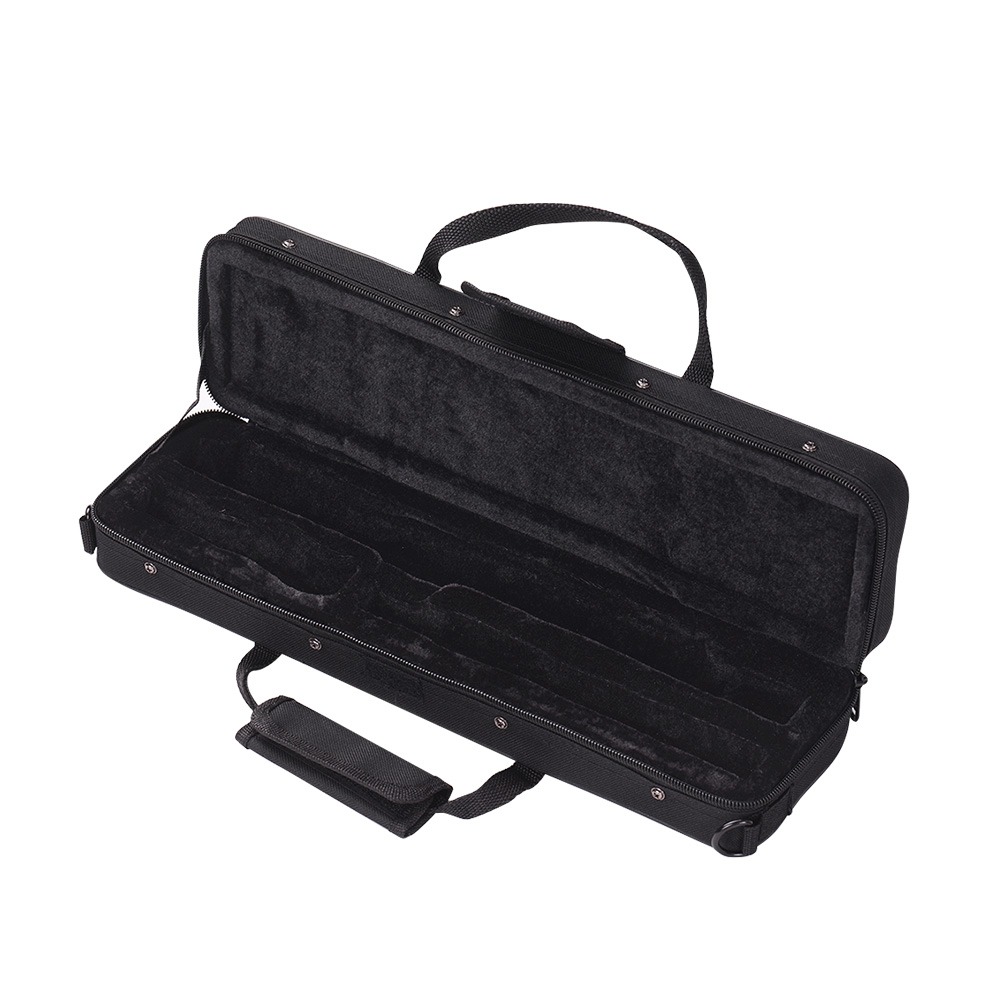 Muslady 16 hål c flöjt fodral gig bag ryggsäck låda vattentät 600d bomullsvaddering med rem top bärhandtag rengöringsduk