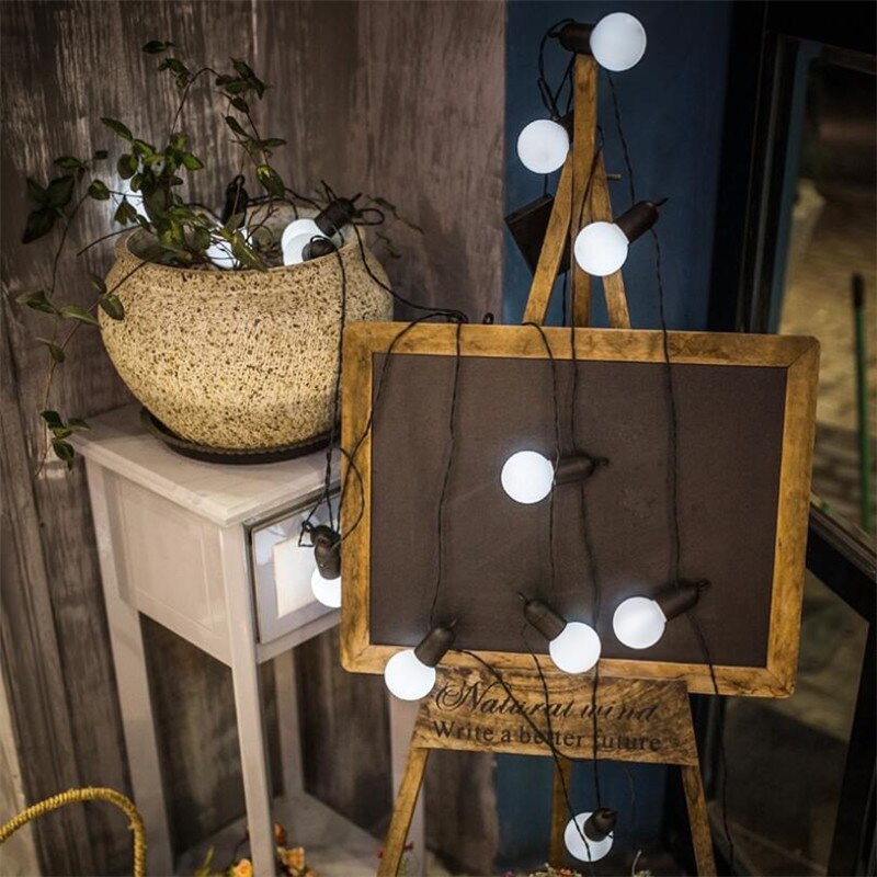 15m 50 led klot fest julslinga ljus 6m 20 led usb kontakt mjölkaktig/klar vintage glödlampa dekorativ utomhus bakgård krans