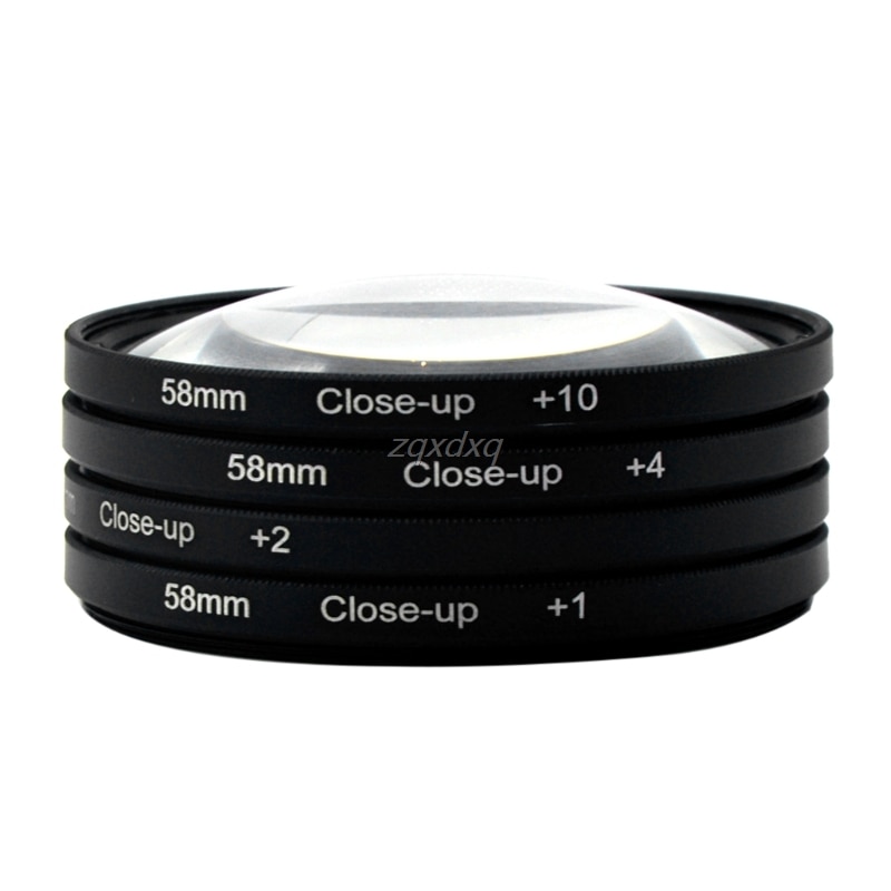 58 Mm Close Up Macro Lens Filter + 1 + 2 + 4 + 10 Kit Voor Eos D40 Pentax k20D