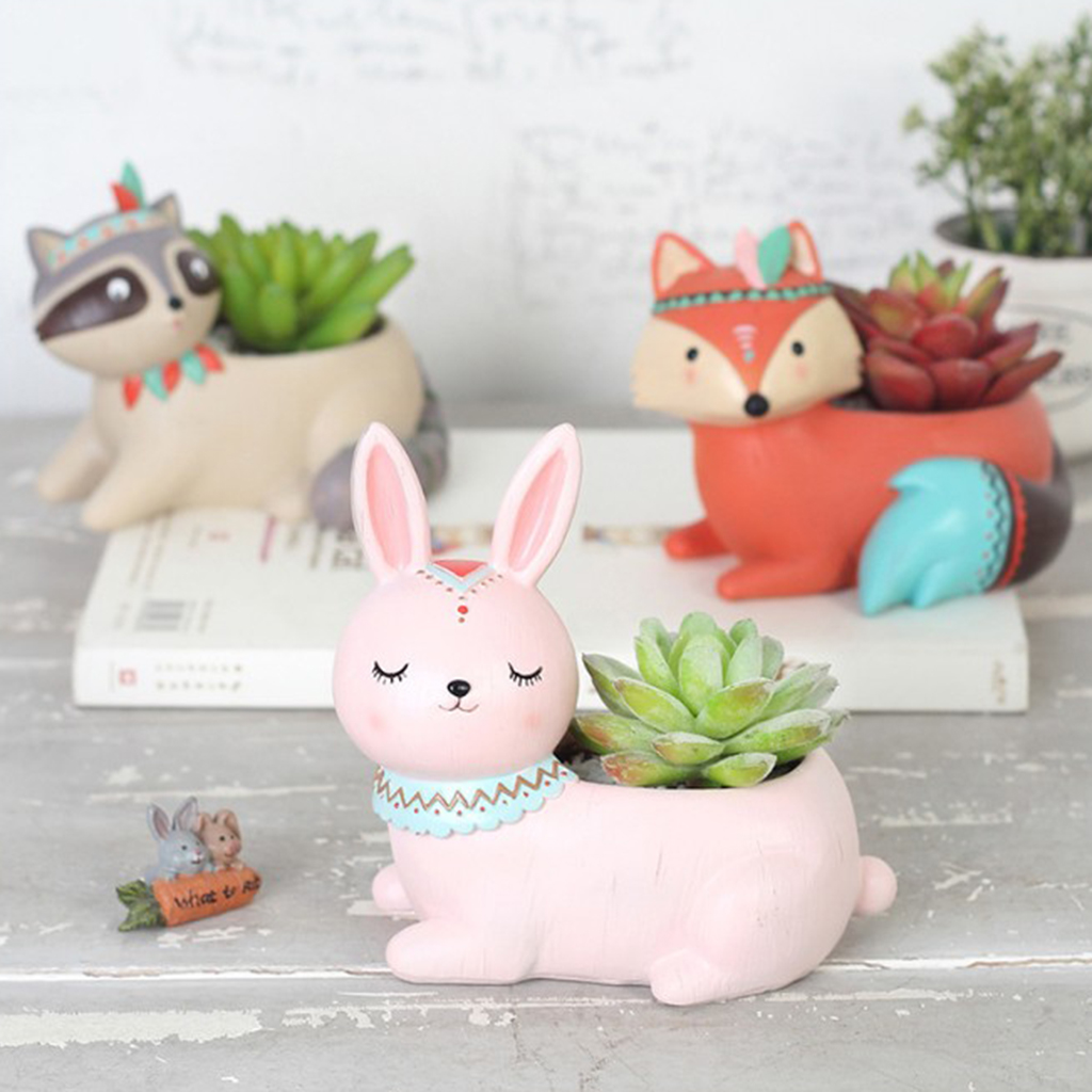 Resin Succulent Pot Cacti Plant Box Fairy Garden DIY Indoor Outdoor Decor