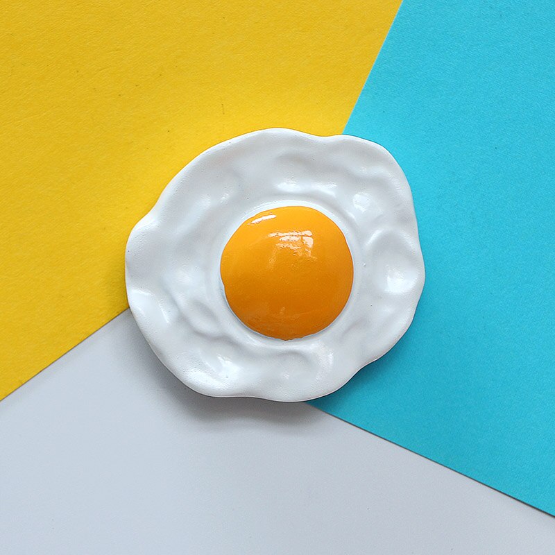 Imanes de nevera 3D de simulación de comida creativa, cono dulce, pierna de pollo frito, hamburguesa, decoración magnética, pasta de refrigerador: egg 3