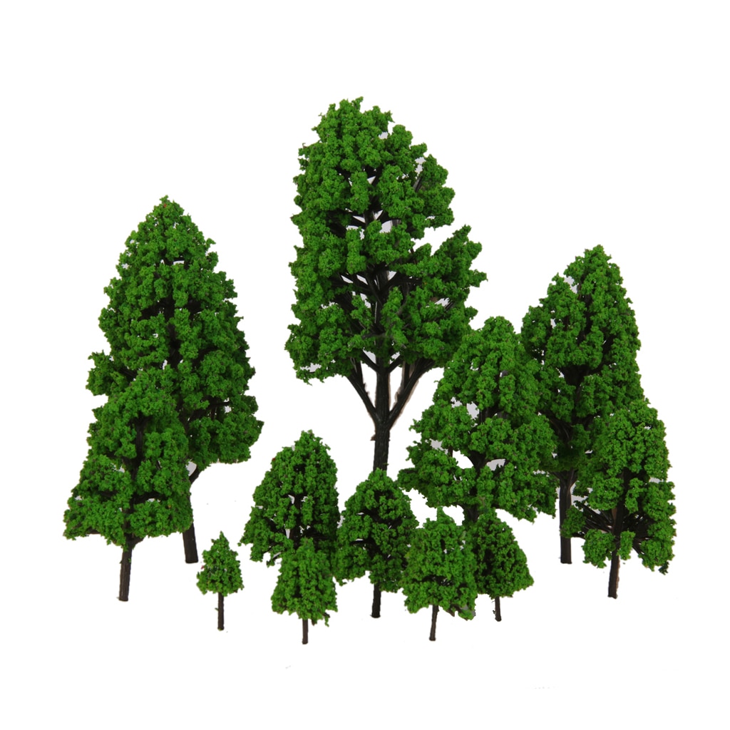 12 Mixed Model Poplar Trees Train Park Railway Scenery Layout O Scale 3-16cm