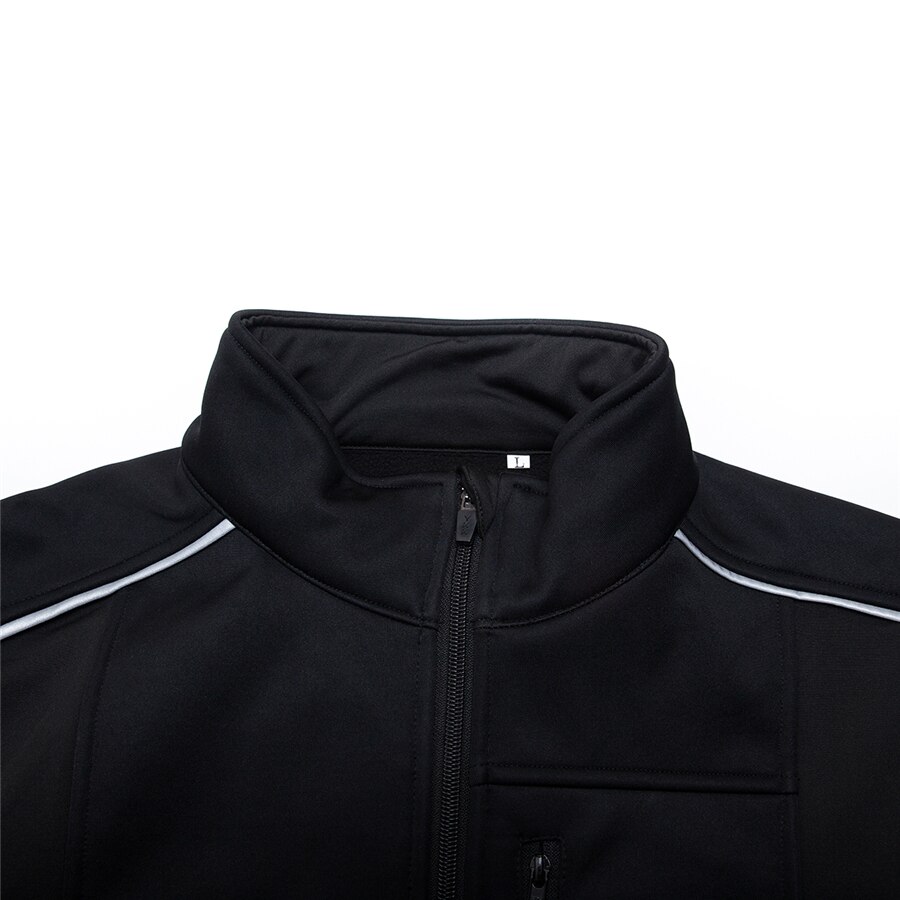 Black Windproof Cycling Jacket Men Winter Thermal Fleece Windbreaker Warm Mountain Bike Jackets Waterproof Reflective Coat