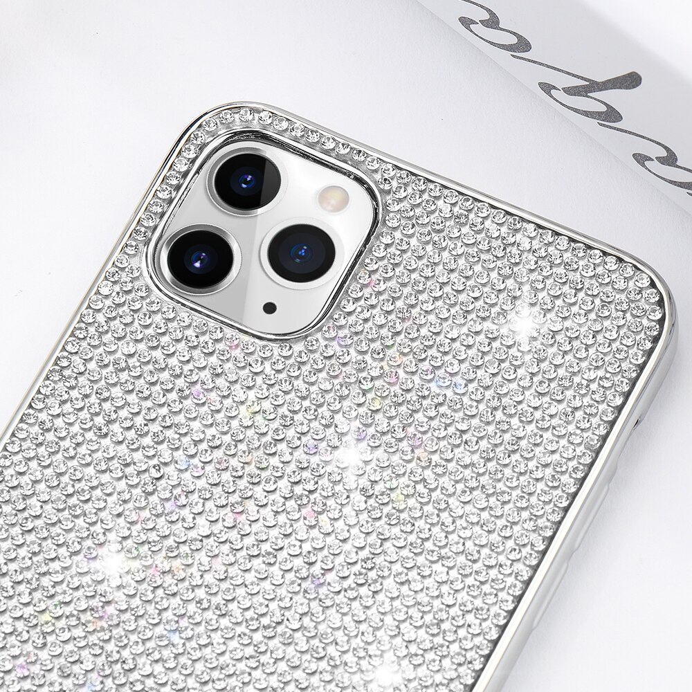 Bling di Scintillio Della Cassa del Rhinestone Per il iPhone 11 Pro Xs Max Xr X Popolare Soft Cover Per 7 8 Più di 6 6S SE2020 12 Mini Antiurto Coque