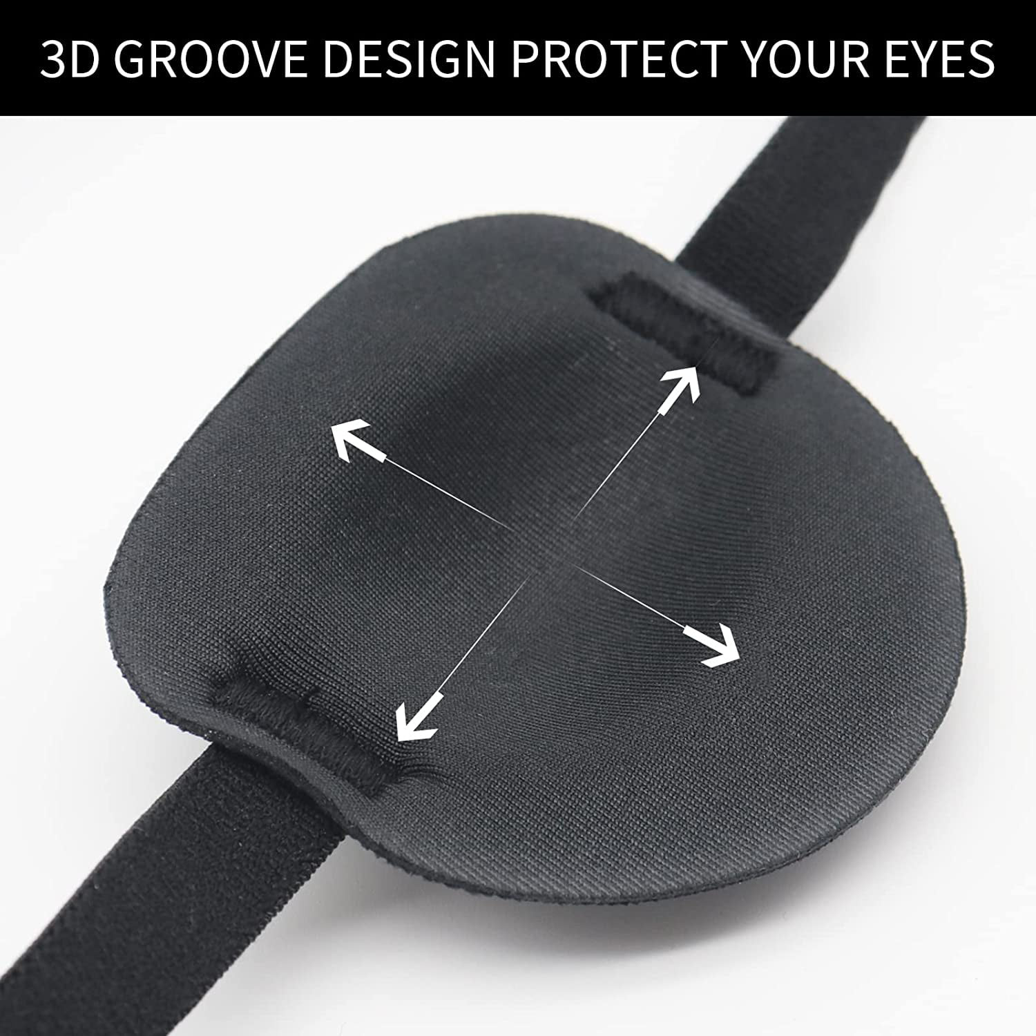 1 Uds parche de un solo ojo negro ajustable suave ambliopía parches de ojos perezosos para ojos izquierdo o derecho parche de ojo cóncavo para adultos