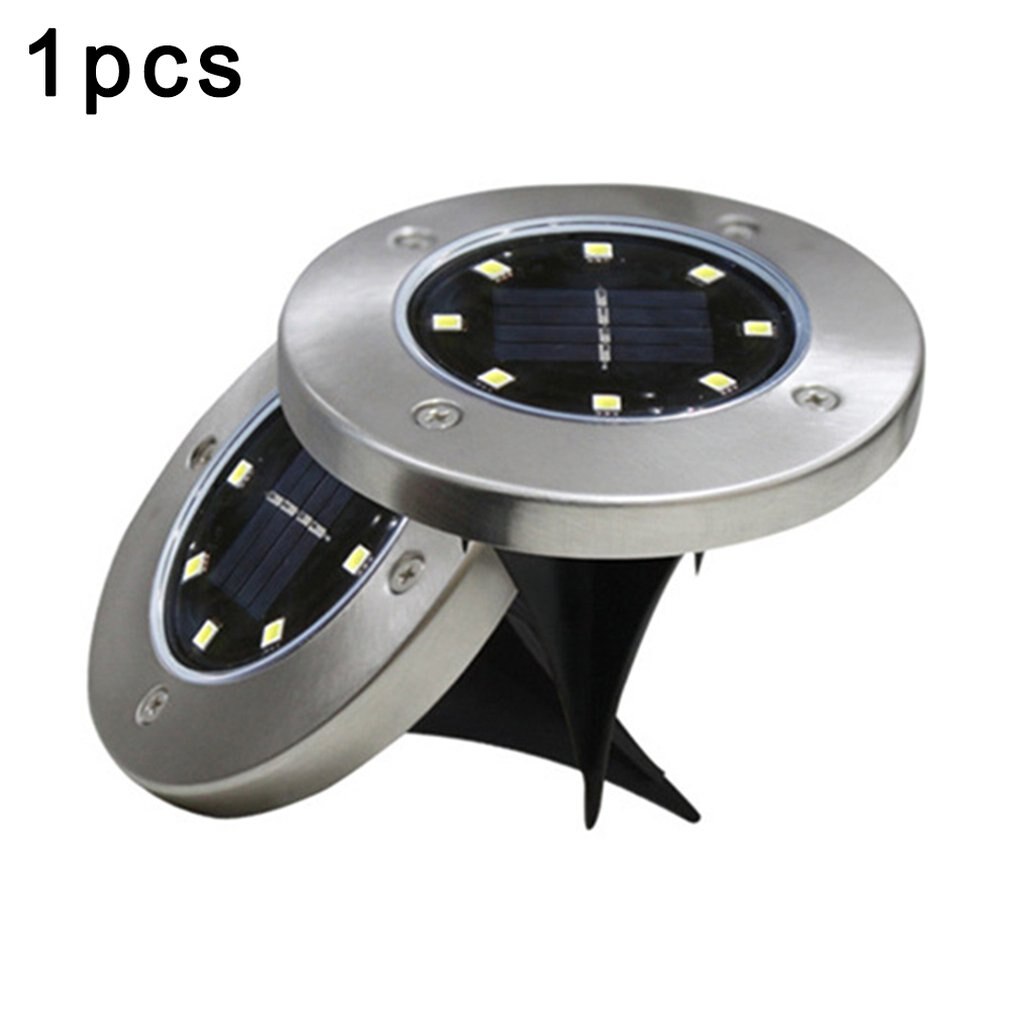 Foco solar de suelo para exteriores, iluminación LED empotrable de suelo para jardines y caminos con luz blanca cálida: 8LEDwarm white light