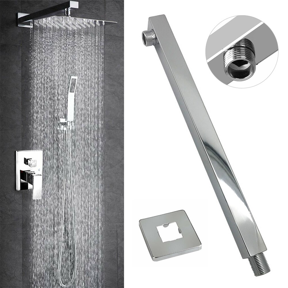 Shower Extension Arm Square Ceiling Rain Shower Head Stainless Steel Wall Mounted Extension Arm For Bathroom