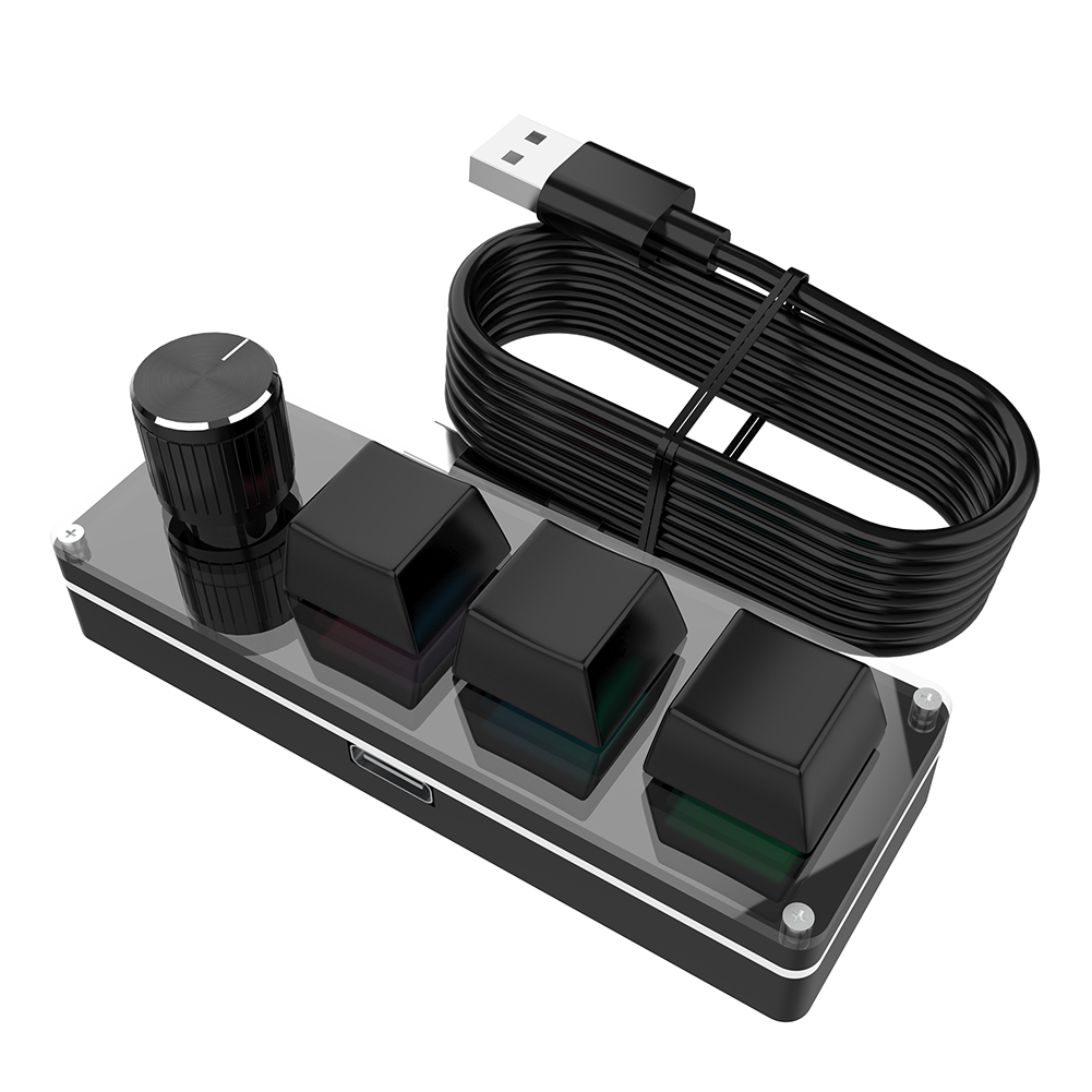 12 klawisz 2 pokrętło klawiatura makro RGB klawiatura mechaniczna gorący zamiana klawiatura niestandardowa klawiatura jednoręczna mini klawiatura robić gier mini klawiatura: Fuksja