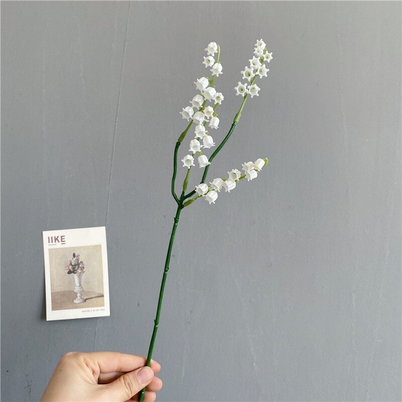 Bouquet de fleurs artificielles de lys de la vallée, 25/30cm, décoration de maison, fleur blanche romantique, décor de bureau pour fête de mariage: 4