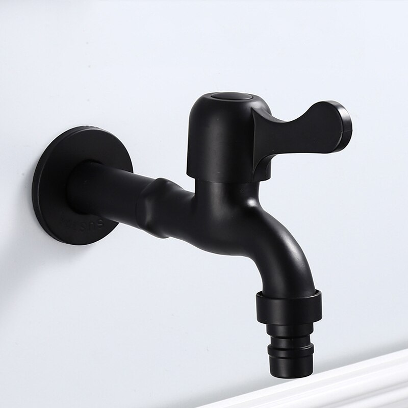 Wall Mount Bibcock Antique Black Brass Retro Small Tap Decorative Outdoor Garden Faucet Stainless Steel Washing Machine Mop Taps: 04