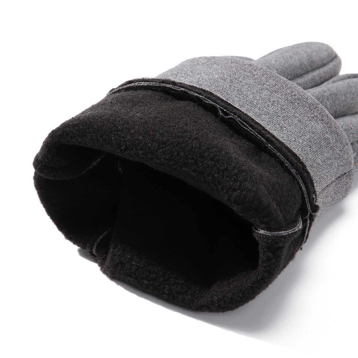 Warm in Autumn and Winter Plush Touch Screen Waterproof Riding Skiing Cold Proof and Anti-Skid Exposed Fingers Men's Glove