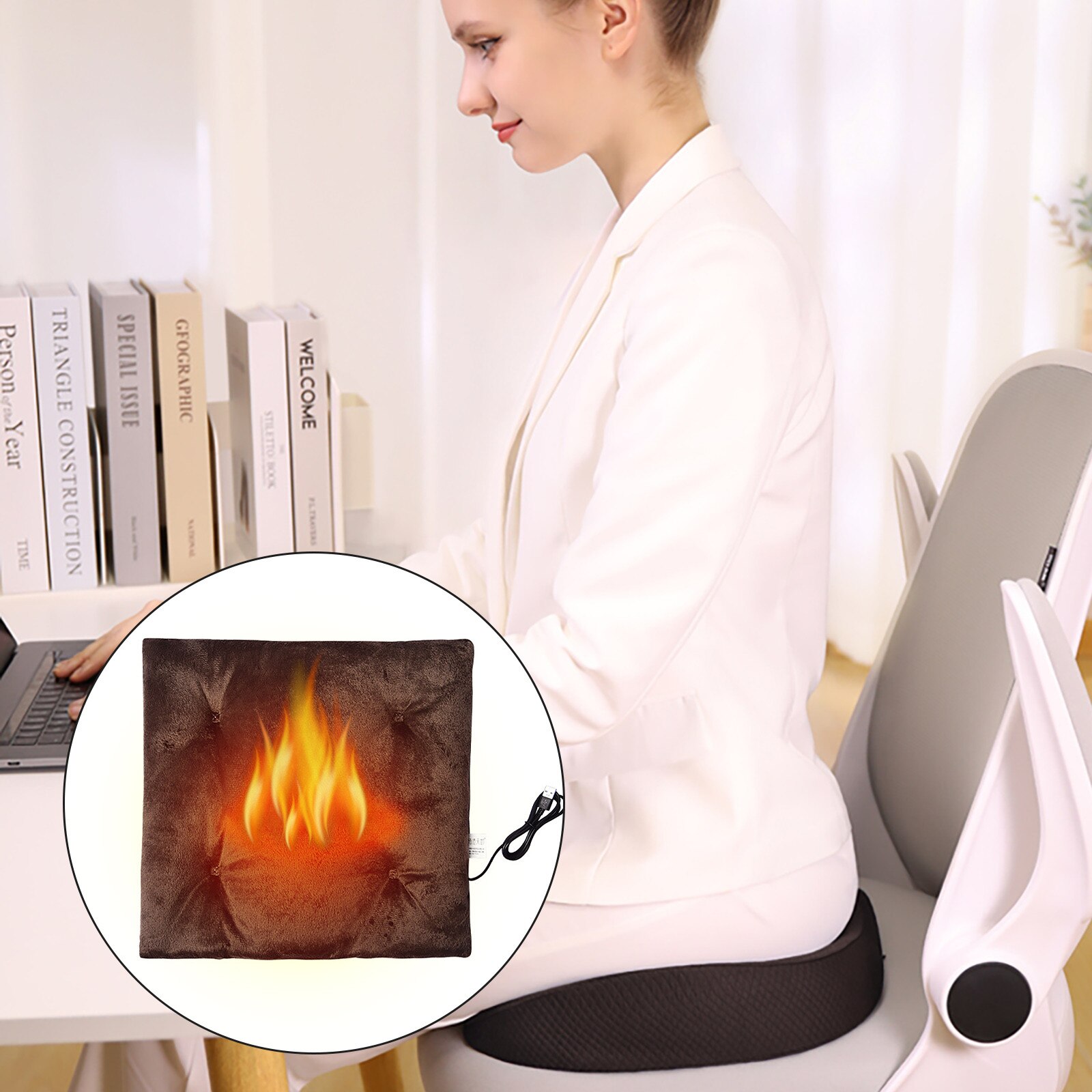 Electric Heating Seat Cushion Office Heating Cushion Usb Car Seat Heating Sofa Outdoor Garden Thick Cotton Home Decor #YJ