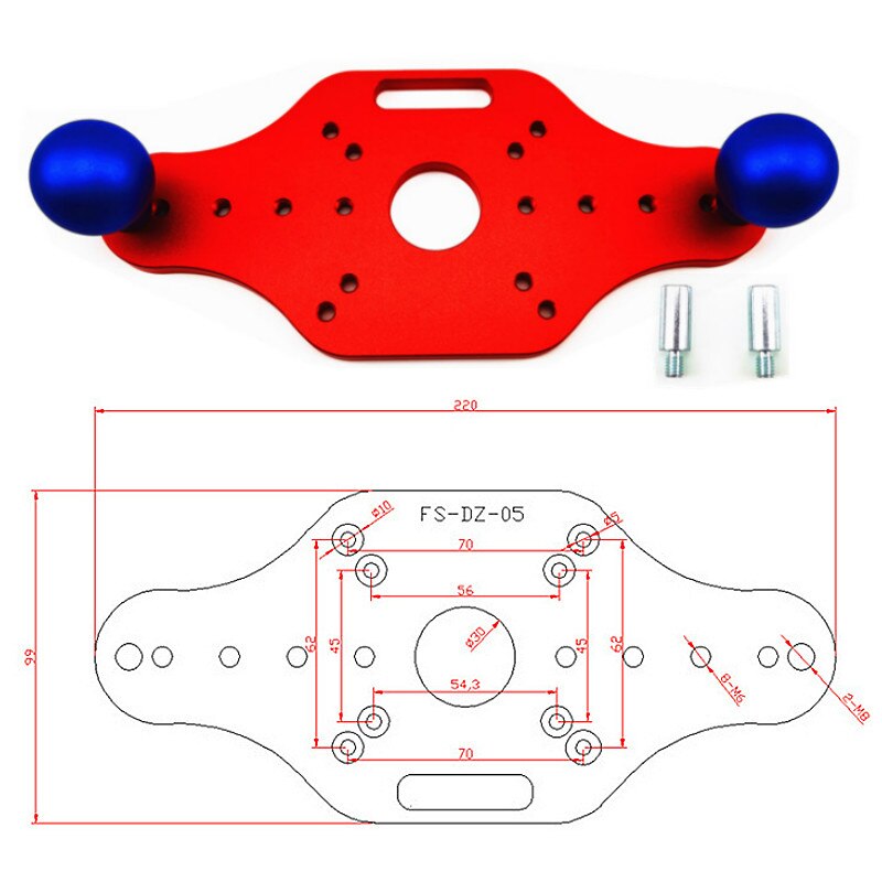 Trimming Machine Bottom Plate Bakelite Milling Mounting Plate for Woodworking Trimming Slotted Chamfer