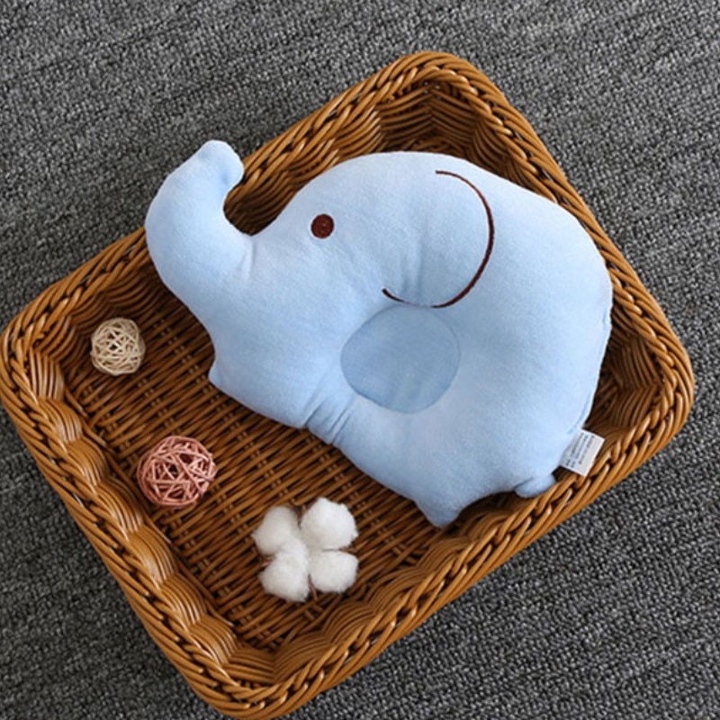 Leuke Elephent Vormige Baby Pillow Peuter Fluwelen Zachte Pasgeboren Vormgeven Kussens Infant Beddengoed Slapen Voorkomen Platte Kop Kussens