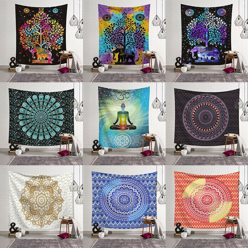 Tapisserie Indischen Mandala Wandbehang Zwilling Hippie Bettdecke Zigeuner Kunst Dekor Werfen Mandala aufbringen Decke Tapisserie Wohnkultur