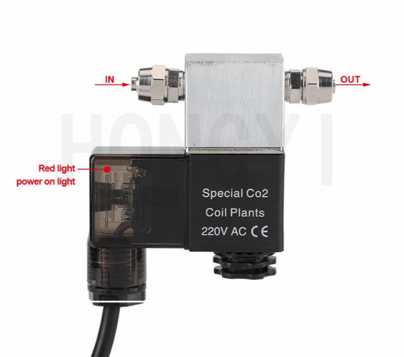 Aquarium 1.6W 220V CO2 Magnetic Solenoid Valve Regulator Low Temperature CO2 DIY Aquarium Fish Tank Electric Magnetic Valve