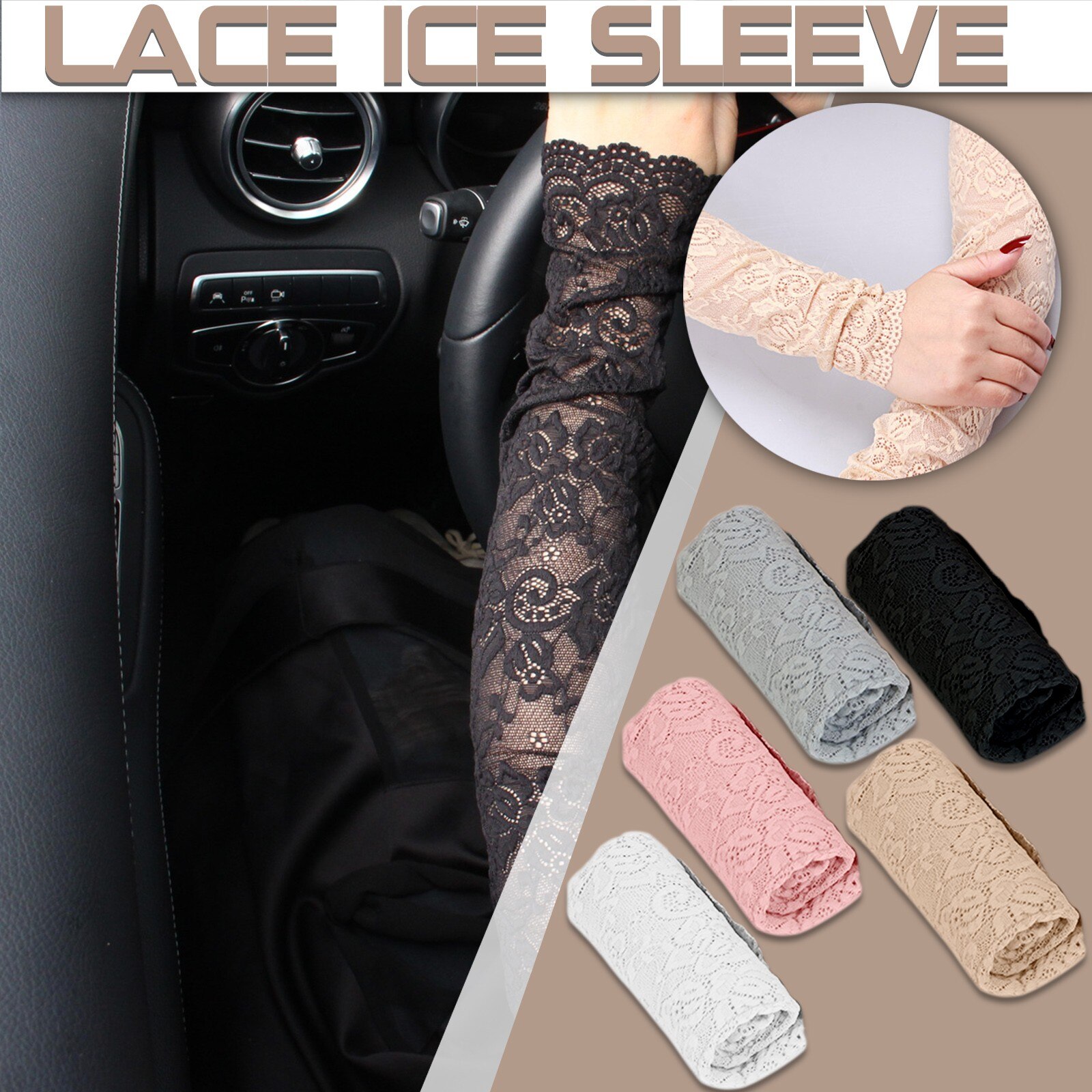Manchon de bras en dentelle pour femmes, Protection Uv classique, manchettes de bras en dentelle, gants de conduite sans doigts
