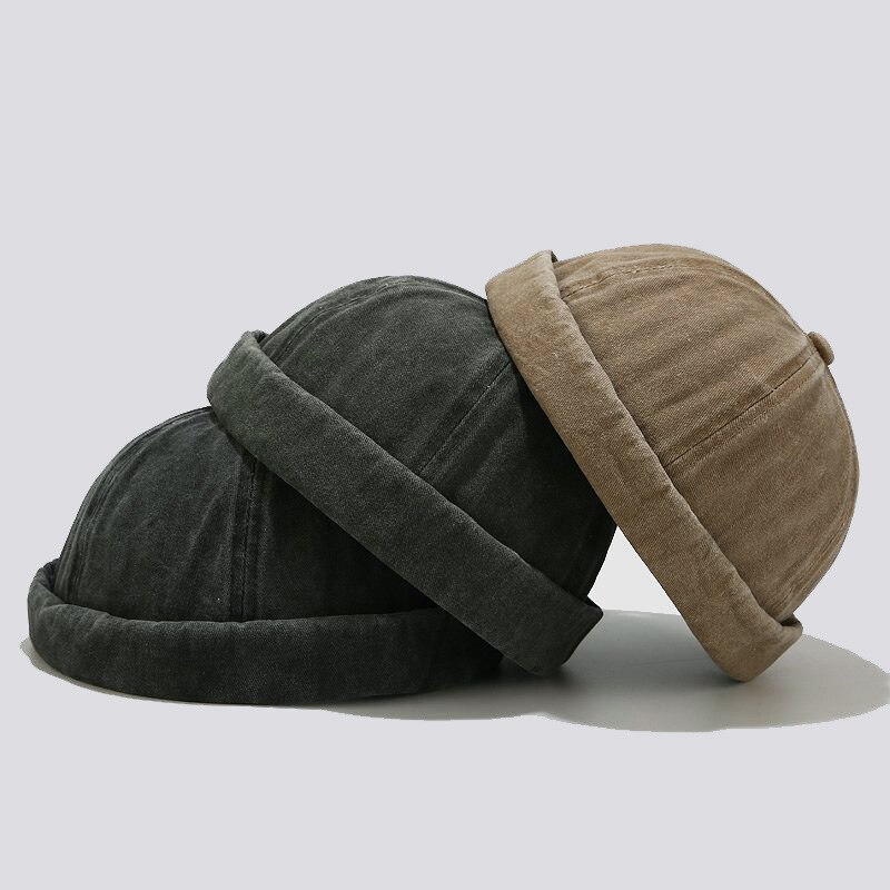 Retro beanie hat afslappet mænd street docker sailor biker hat kasketter til mænd kvinder kasket huer vinter hatte til mænd vintage motorhjelm mal