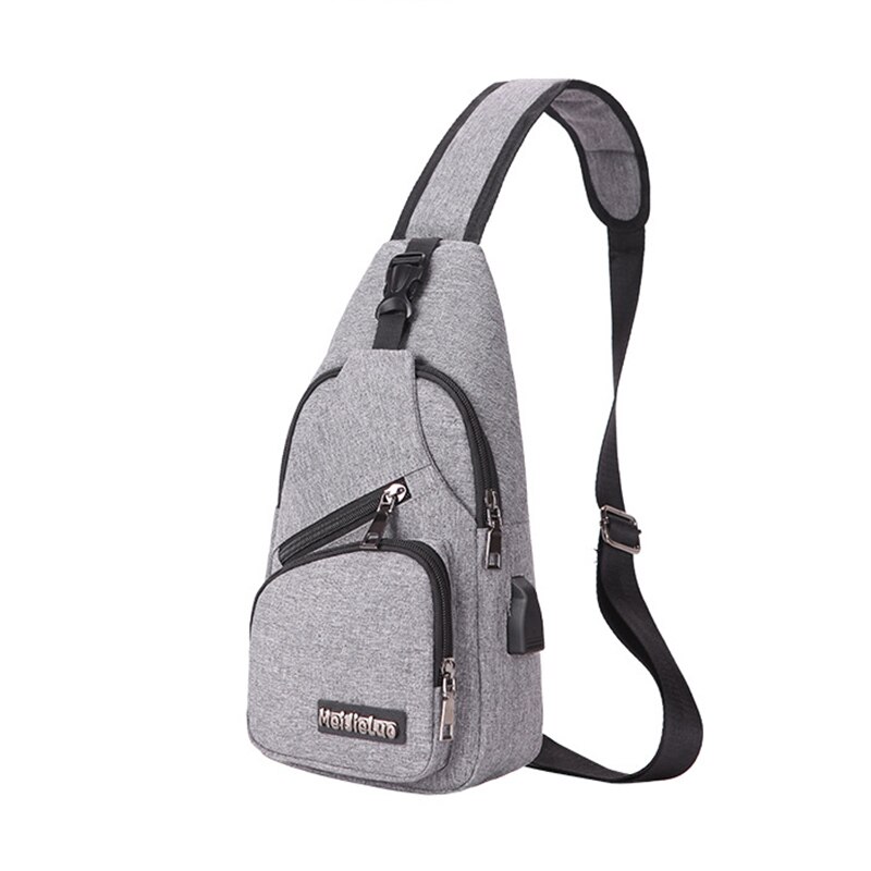 UOSC Anti Theft Chest Bag Men School Summer Short Trip Male Shoulder Bags USB Charging Crossbody Bags Messengers Bag