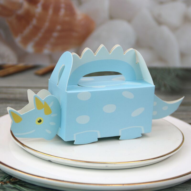 10 Stuks Candy Box Dinosaurus Vorm Verpakking Voor Jongens Verjaardagsfeestje Deco Baby Shower Papier Geschenkdozen 1st Dino Party levert: 10pcs blue